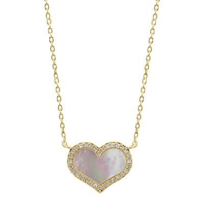 Mother Of Pearl Heart Necklace                                                                                                                                               