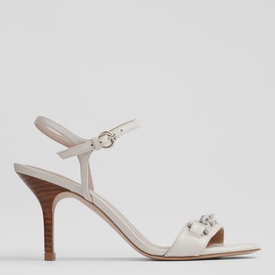 White Leather Ivonne Heeled Sandals