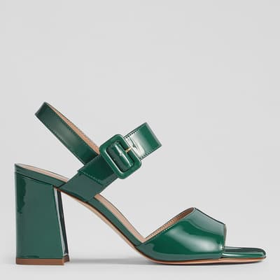 Green Leather Rae Heeled Sandal