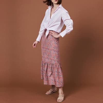 Coral Paisley Liberty Silk Tie Skirt