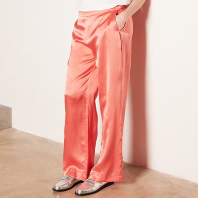 Coral Pink Liberty Silk Barr Trousers