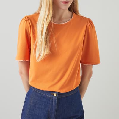 Orange Lizzie Cotton T-Shirt