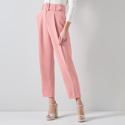 Pink Tabitha Belted Trousers