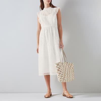 White Laila Cotton Midi Dress