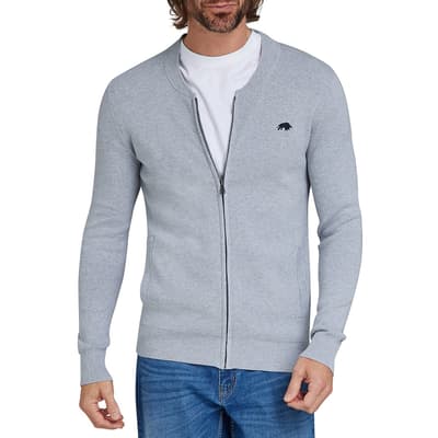 Grey Knitted Cotton Cardigan