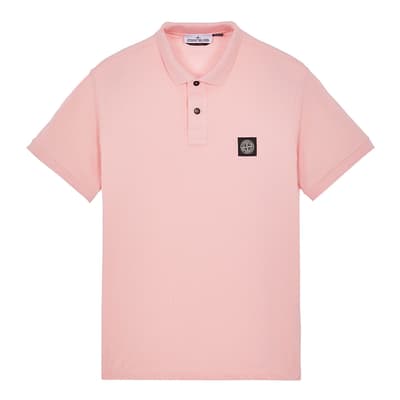 Pink Cotton Blend Polo Shirt