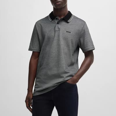 Charcoal Pique Cotton Polo Shirt