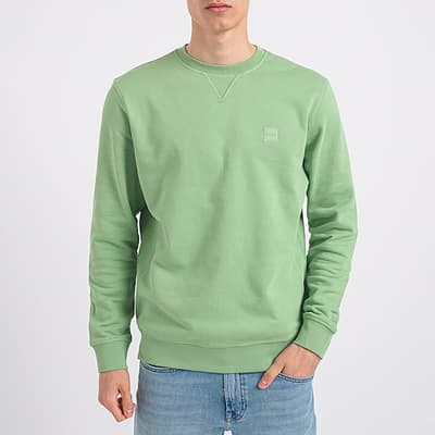 Green Terry Relaxed Cotton Sweatshirt