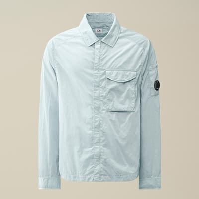 Pale Blue Chrome R Pocket Over Shirt