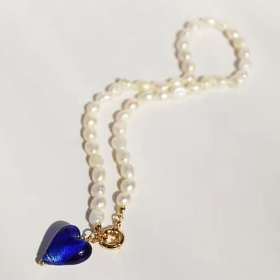 Blue Full Heart Necklace 