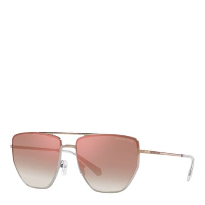 Rose Gold Silver Gradient Paros Sunglasses 60mm