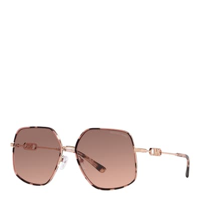 Rose Gold,Pink Tortoise Empire Butterfly Sunglasses 59mm