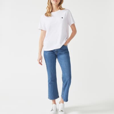 White Clarence Road Crew Neck Embroidered T-Shirt  