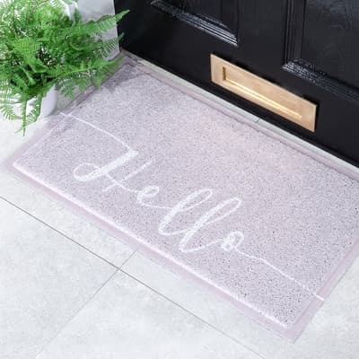 Grey Hello Scribble Doormat (70 x 40cm)