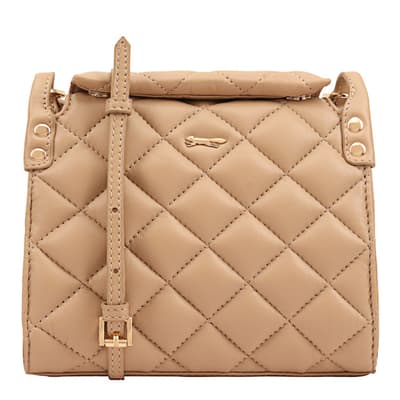 Gold Quilted Leather Alatna Crossbody Bag