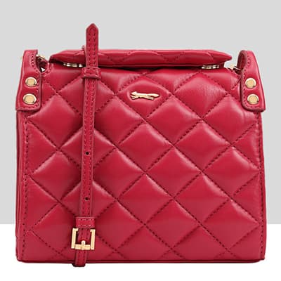 Red Quilted Leather Alatna Crossbody Bag
