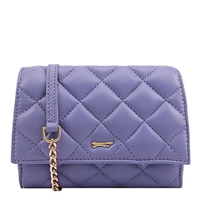 Blue Quilted Leather Deshka Crossbody Bag