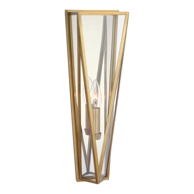 Lorino Medium Sconce in Hand-Rubbed Antique Brass with Clear Glass