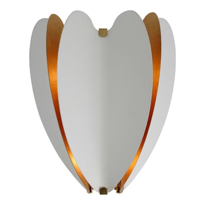 Danes Small Sconce in Matte White and Gild