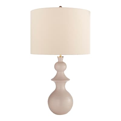 Saxon Large Table Lamp in Blush with Linen Shade