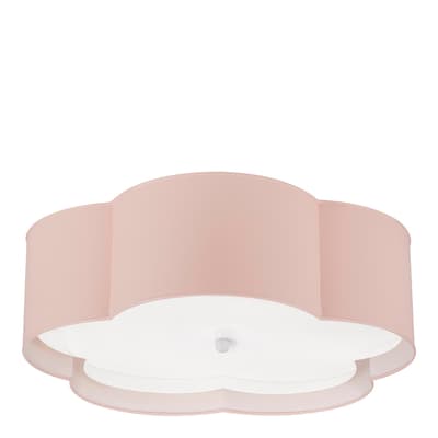 Bryce Large Flower Flush Mount in Pink and White with Frosted Acrylic