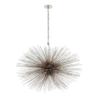 Strada Medium Oval Chandelier in Burnished Silver Leaf