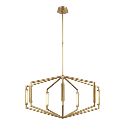 Appareil 40" Low Profile Chandelier in Antique-Burnished Brass