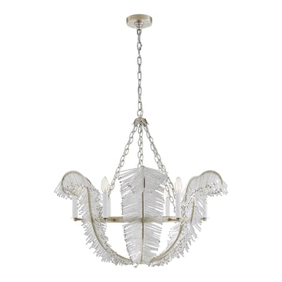 Calais 34" Chandelier in Burnished Silver Leaf