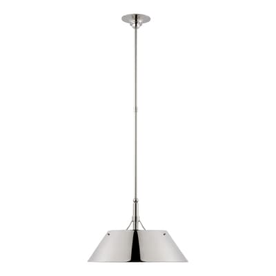 Turlington Large Pendant in Polished Nickel with Polished Nickel Shade
