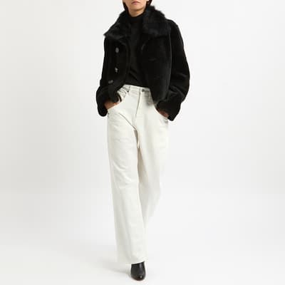 Black Shearling Reversible Jacket