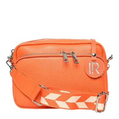 Orange Leather Crossbody Bag