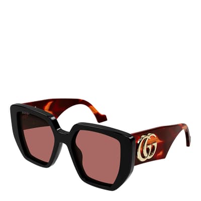 Women's Black/Orange Gucci Sunglasses 54mm