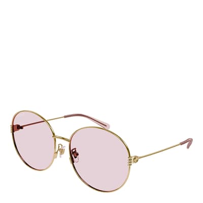Women's Gold/Pink Gucci Sunglasses 60mm