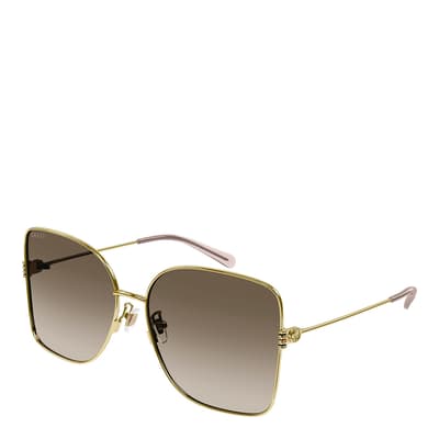 Women's Gold/Brown Gucci Sunglasses 62mm