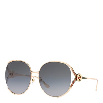 Women's Gold/Grey Gucci Sunglasses 63mm