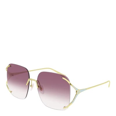 Women's Gold/Brown Gucci Sunglasses 60mm