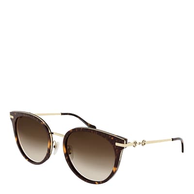 Women's Gold/Brown Gucci Sunglasses 56mm