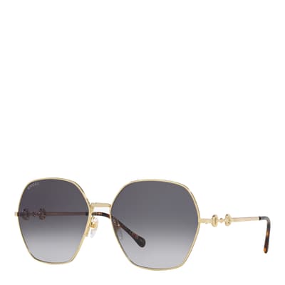 Women's Gold/Grey Gucci Sunglasses 62mm