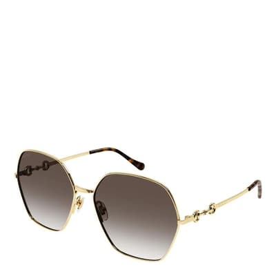 Women's Gold/Brown Gucci Sunglasses 62mm