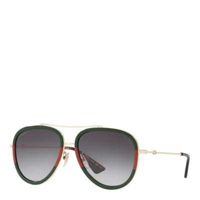 Women's Black/Gold Gucci Sunglasses 57mm