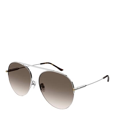 Women's Silver/Brown Gucci Sunglasses 61mm