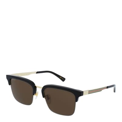 Men's Black/Brown Gucci Sunglasses 53mm