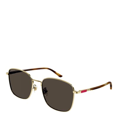 Men's Gold/Brown Gucci Sunglasses 58mm