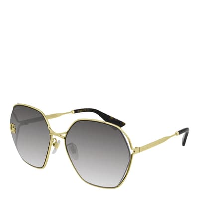 Women's Gold/Grey Gucci Sunglasses 63mm