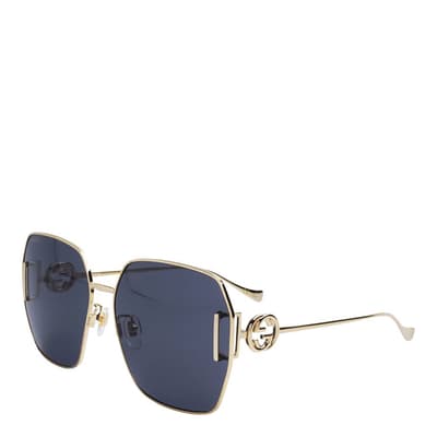 Women's Gold/Grey Gucci Sunglasses 64mm