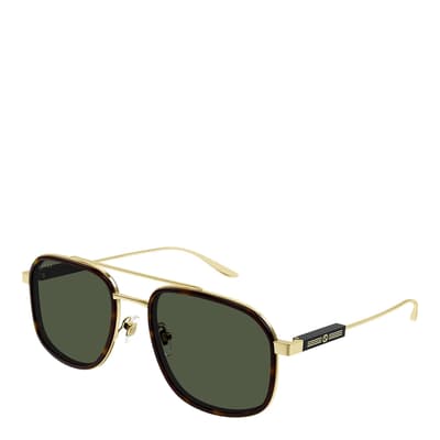 Men's Gold/Green Gucci Sunglasses 56mm