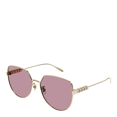 Women's Gold/Pink Gucci Sunglasses 58mm