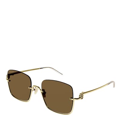 Women's Gold/Brown Gucci Sunglasses 54mm