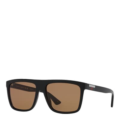 Men's Black/Brown Gucci Sunglasses 59mm