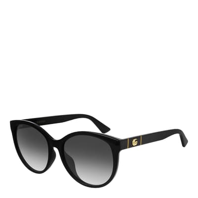 Women's Black/Grey Gucci Sunglasses 56mm
